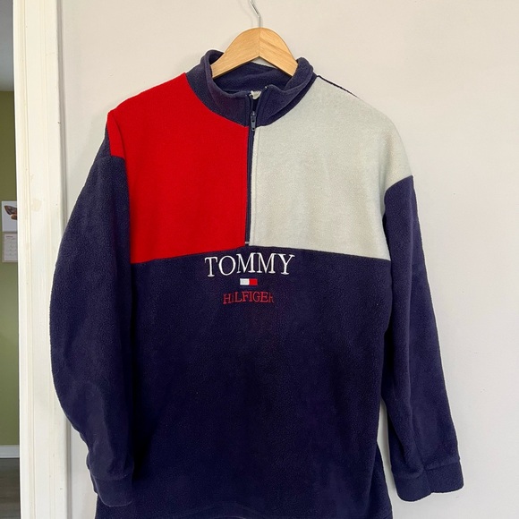 Tommy Hilfiger Other - Tommy Hilfiger Men’s Colorblock Half-Zip Fleece - Navy/Red/Cream